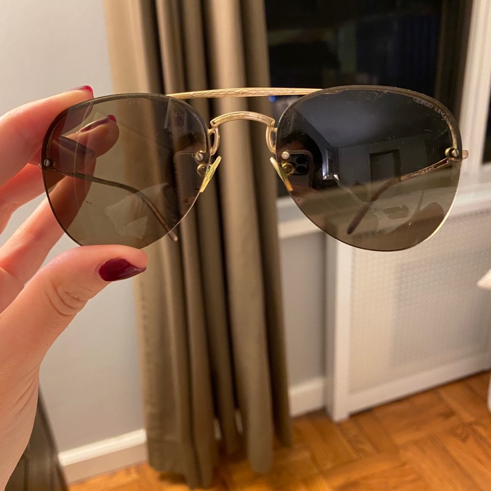 Giorgio Armani Brown Aviator Sunglasses